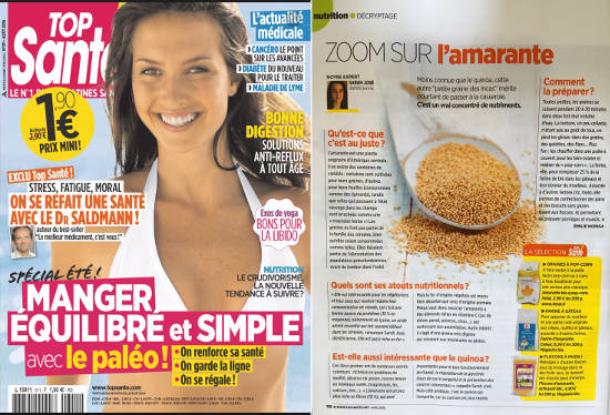 Revue de presse - Article TOP Santé Aout 2016 - Diététicienne Nutrtionniste à Cannes et Antibes