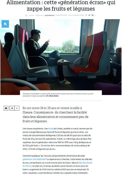 Article LeParisien génération zappe fruits légumes